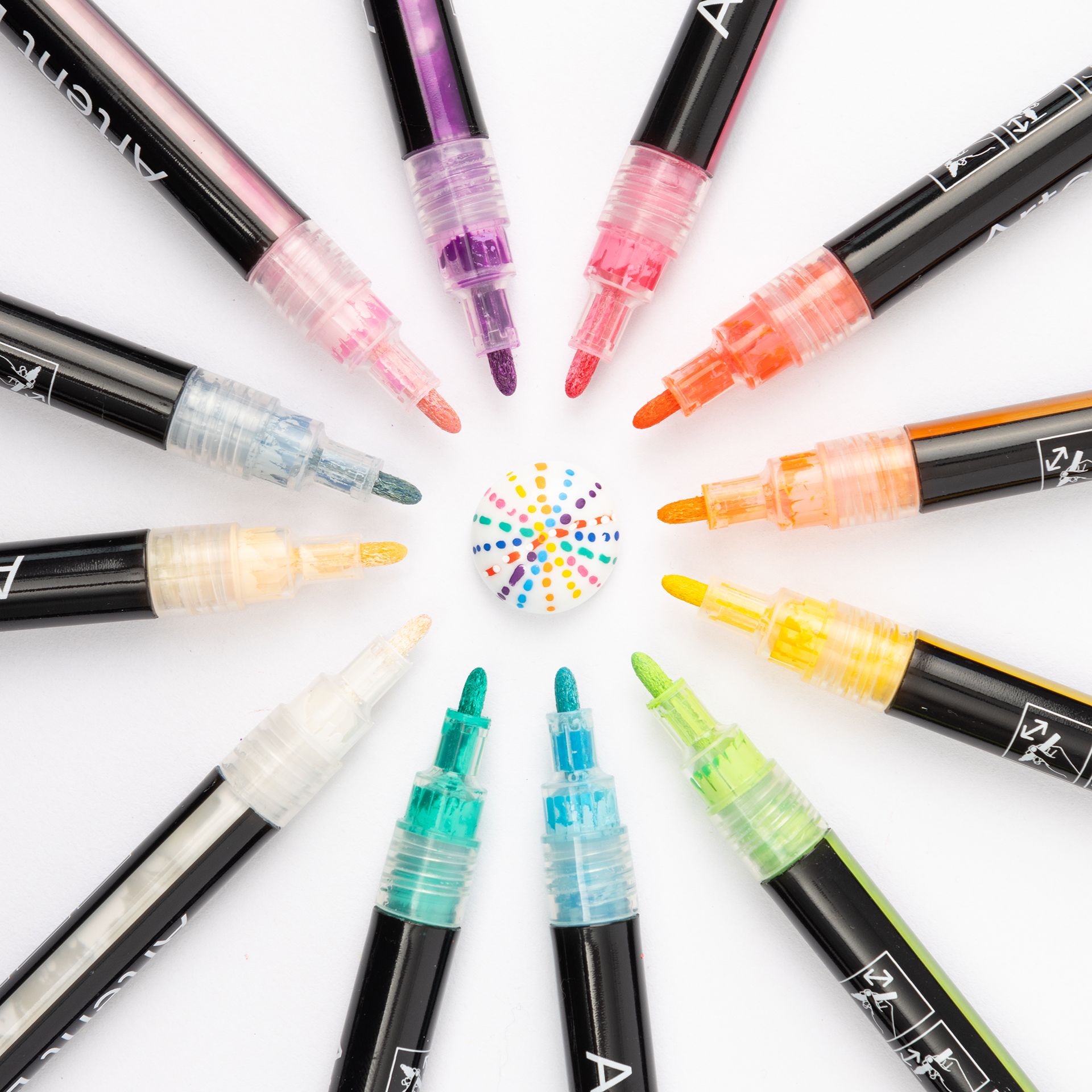 Artent Dekomaler, 24er Acrylstifte-Set, Basic und Pastell