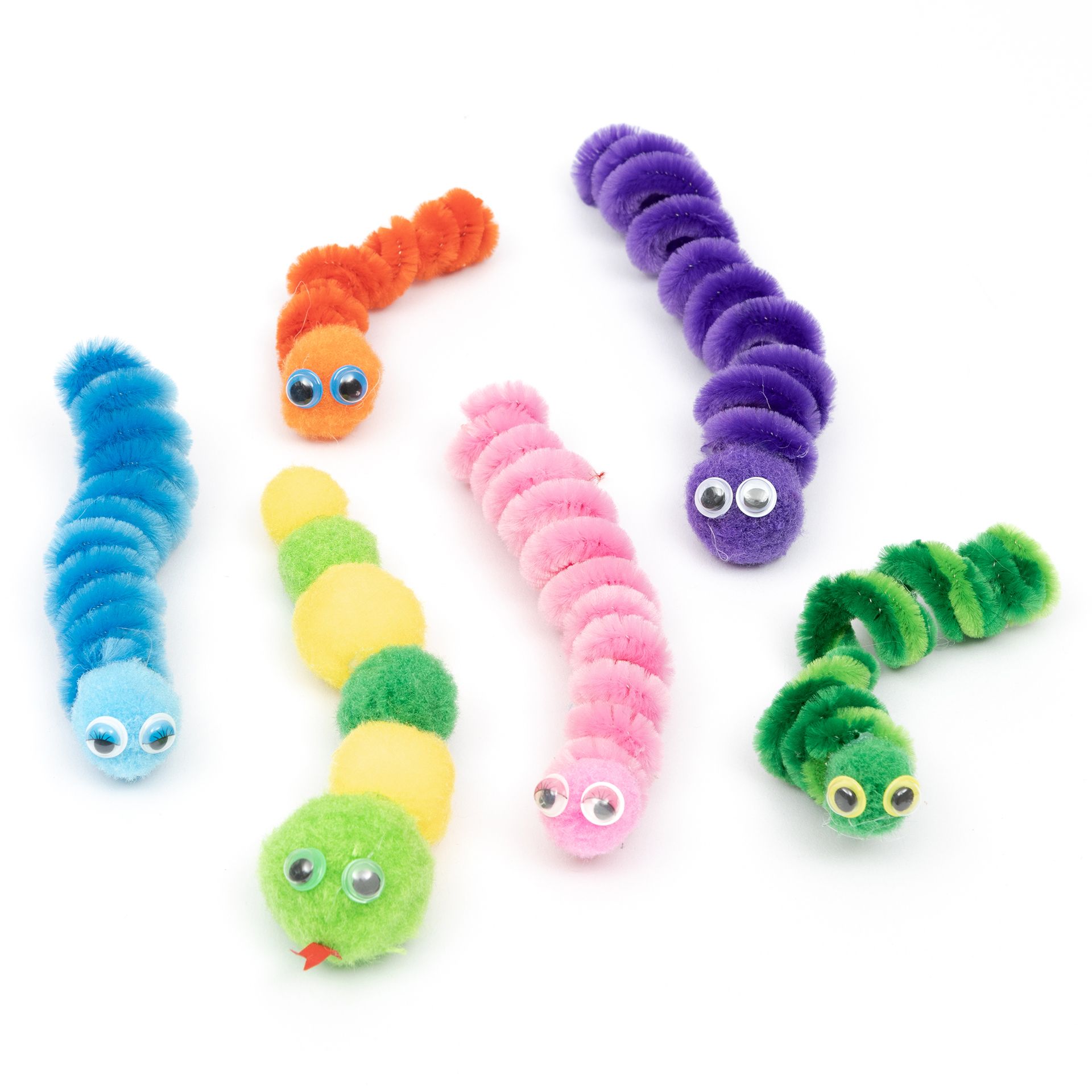 Pompons, 11 Farben, 5 Größen, 500 Stück