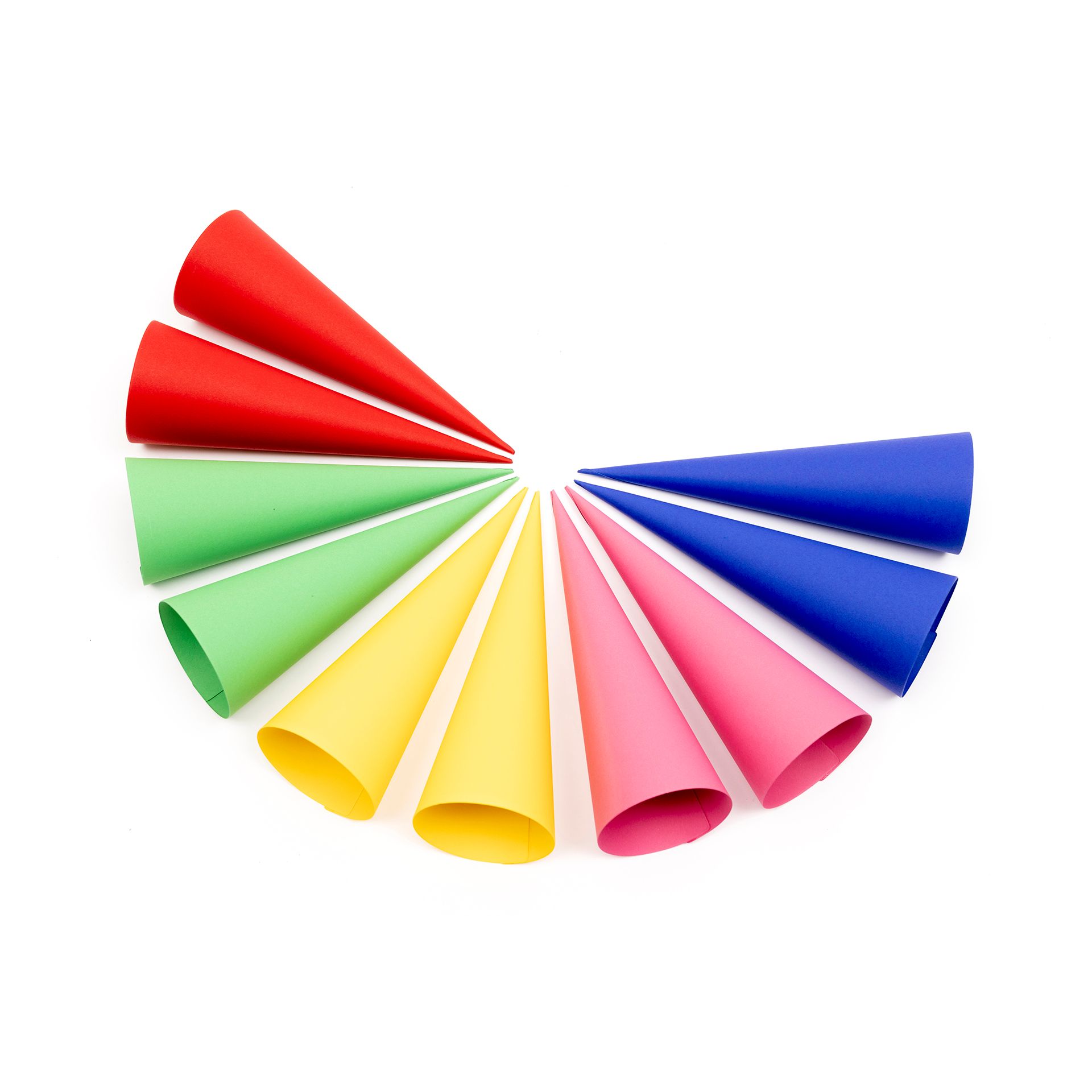 Schultüten 35cm, ohne Verschluss, 10er Set, 5 Farben