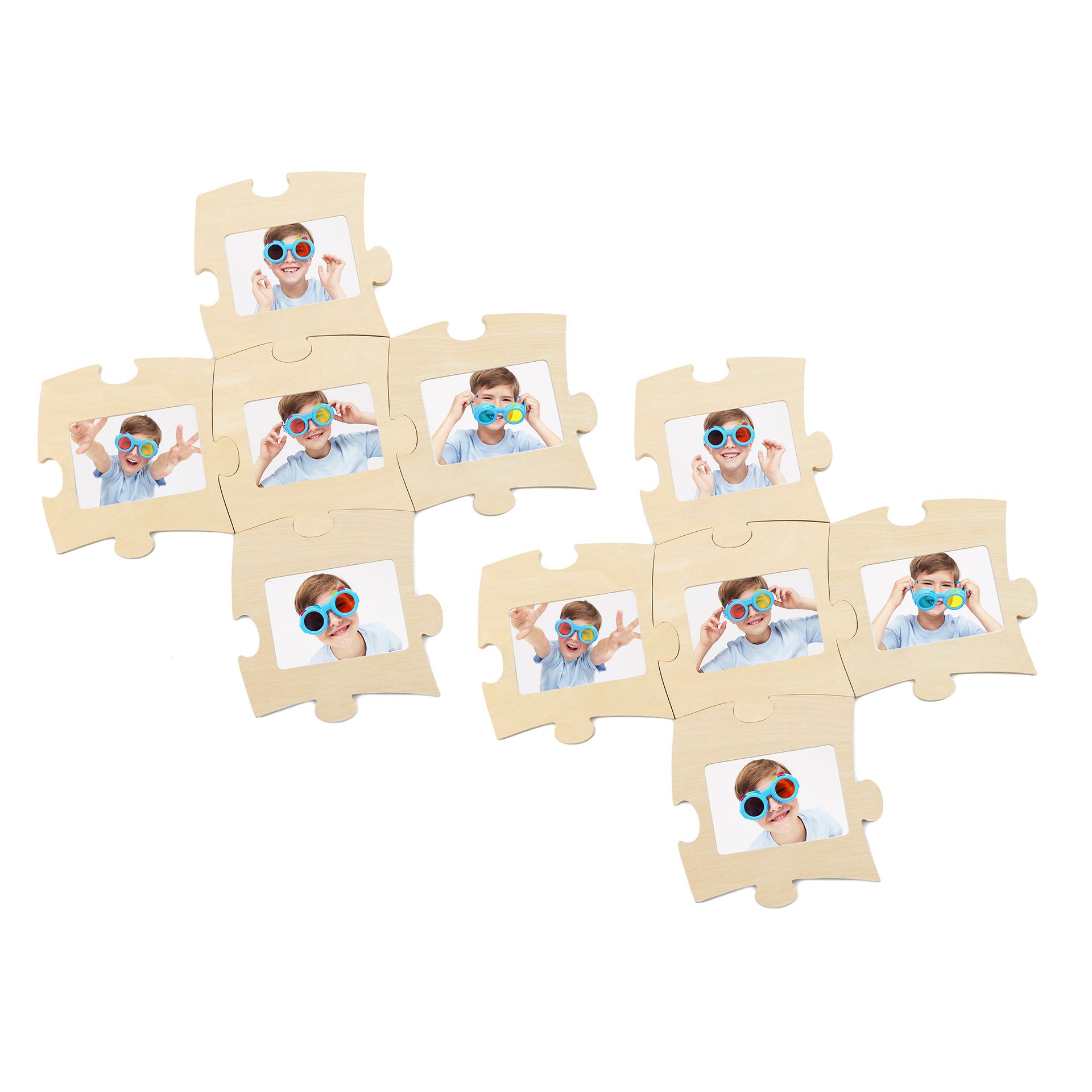 Holzbilderrahmen Puzzle, 10er Set