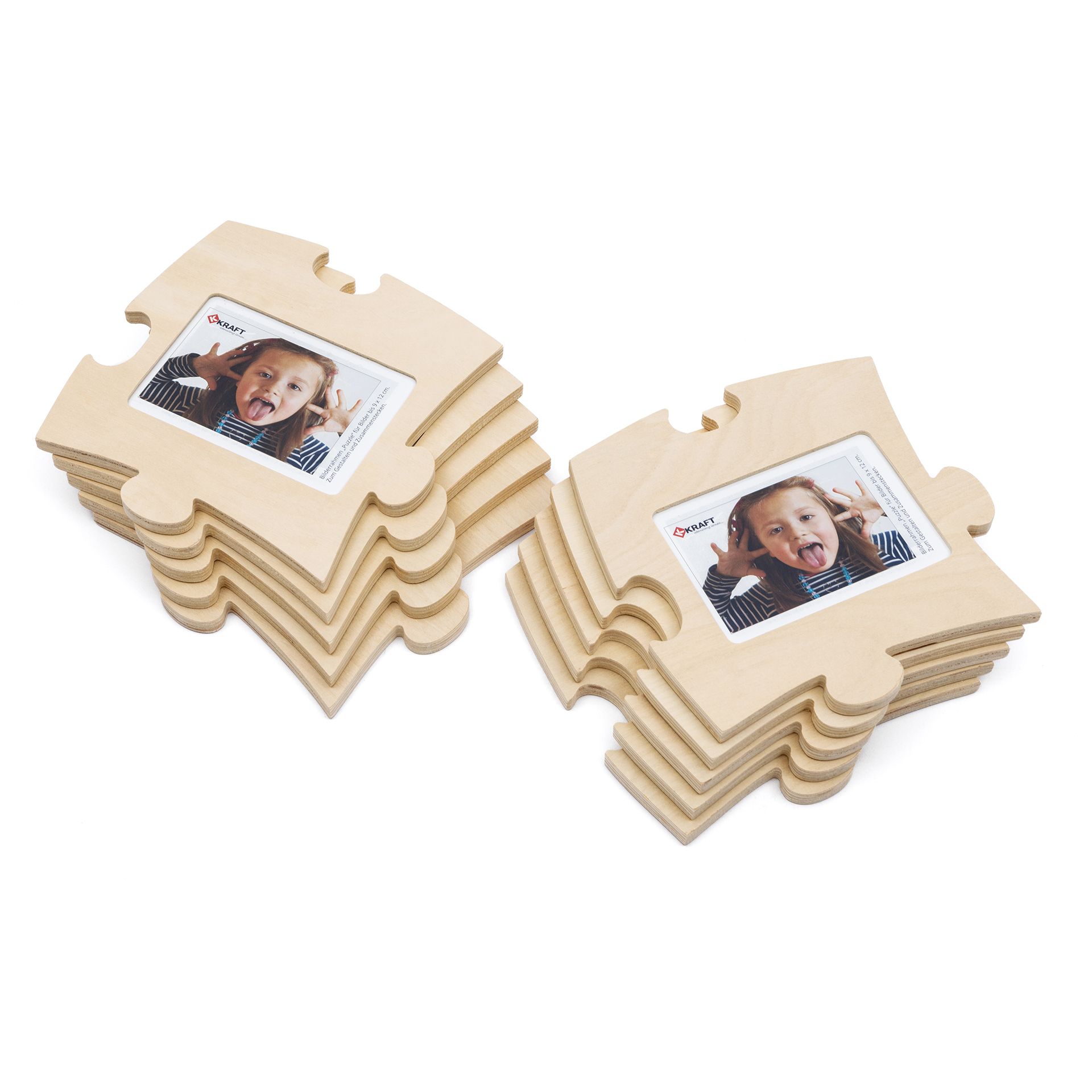 Holzbilderrahmen Puzzle, 10er Set