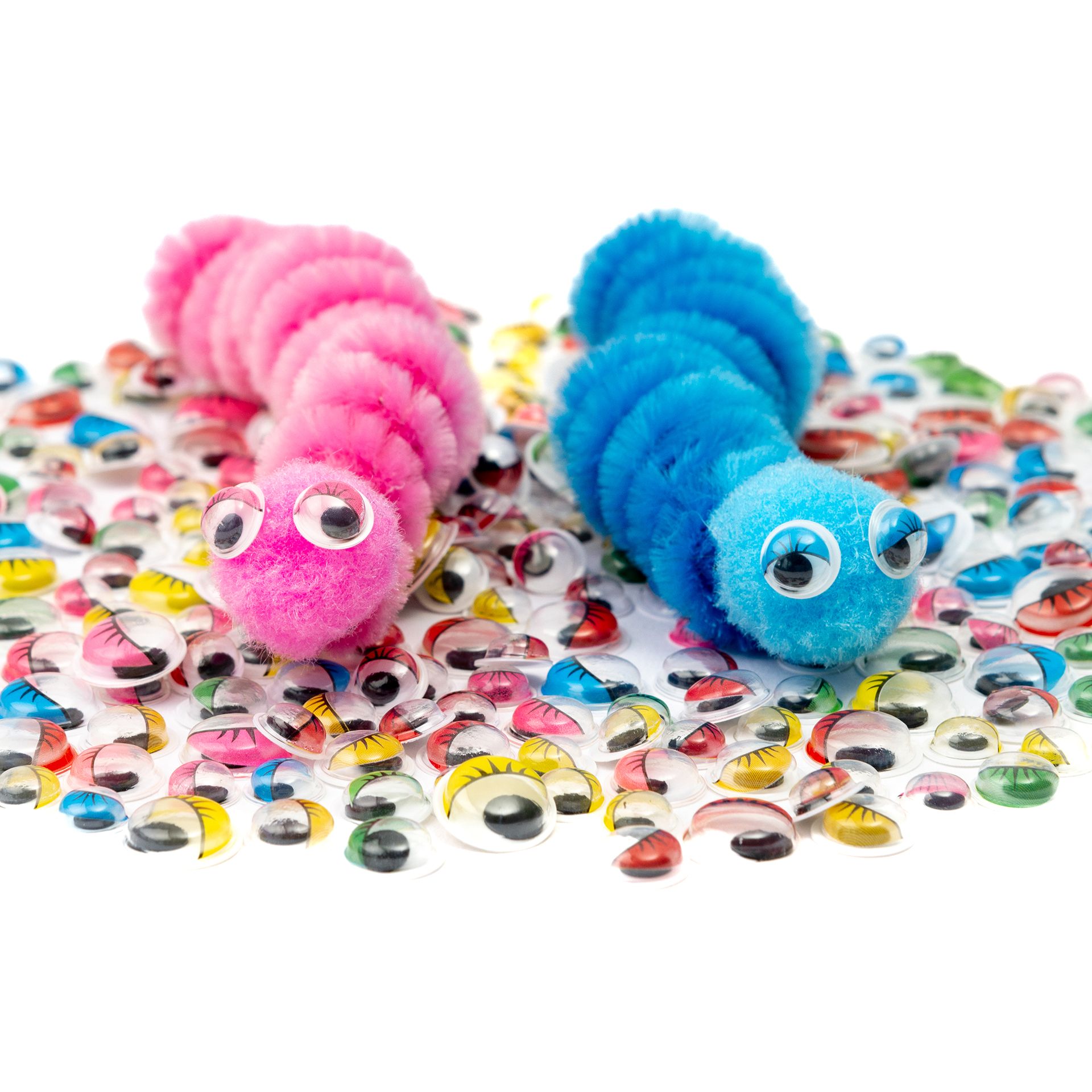 Wackelaugen M mit Wimpern, 5 Farben, 3 Größen,300 Stück