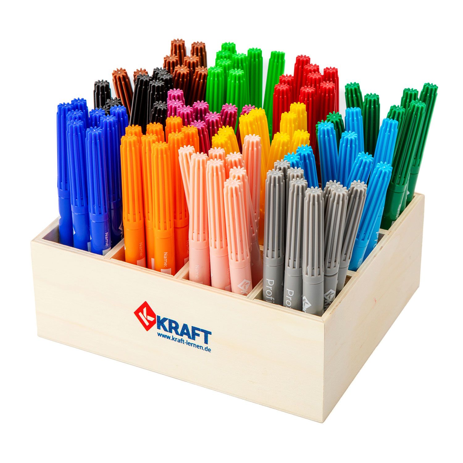 Profi Fasermaler, 96er Set, 12 Farben, inkl. Holzbox