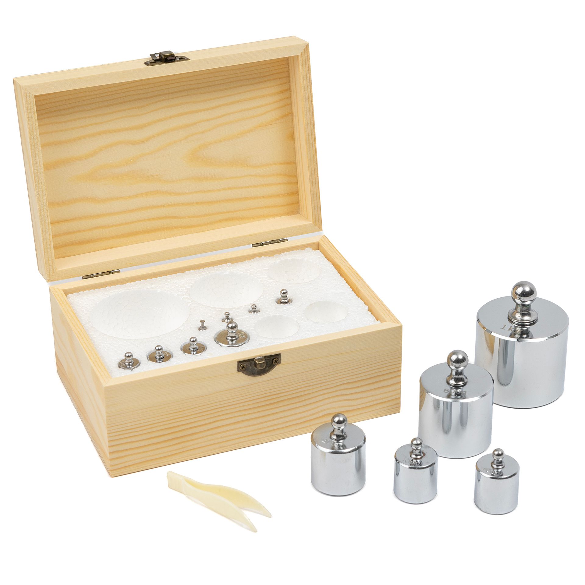 Gewichtssatz in Holzbox