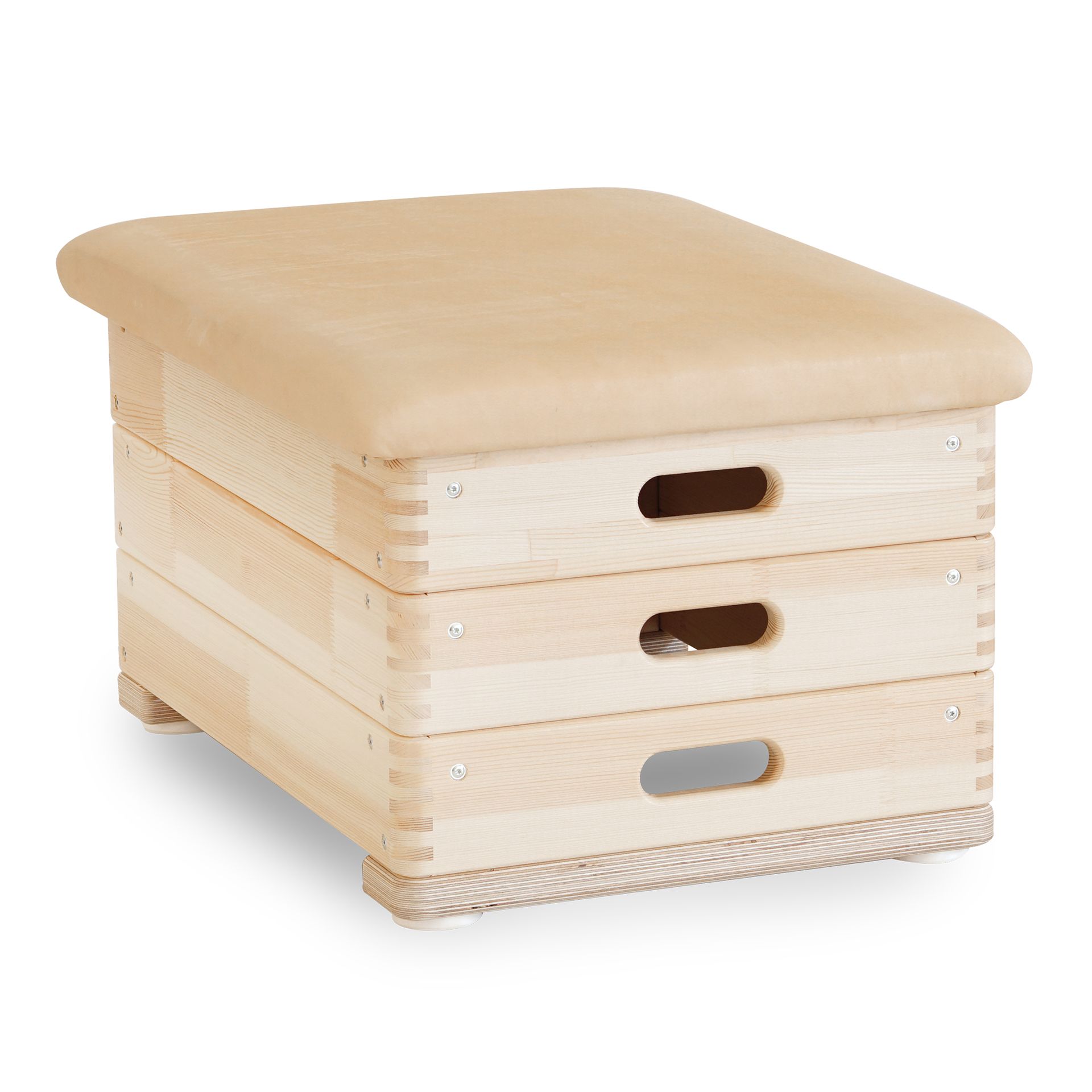 Sprungkasten klein 3-teilig mit Kernrindleder