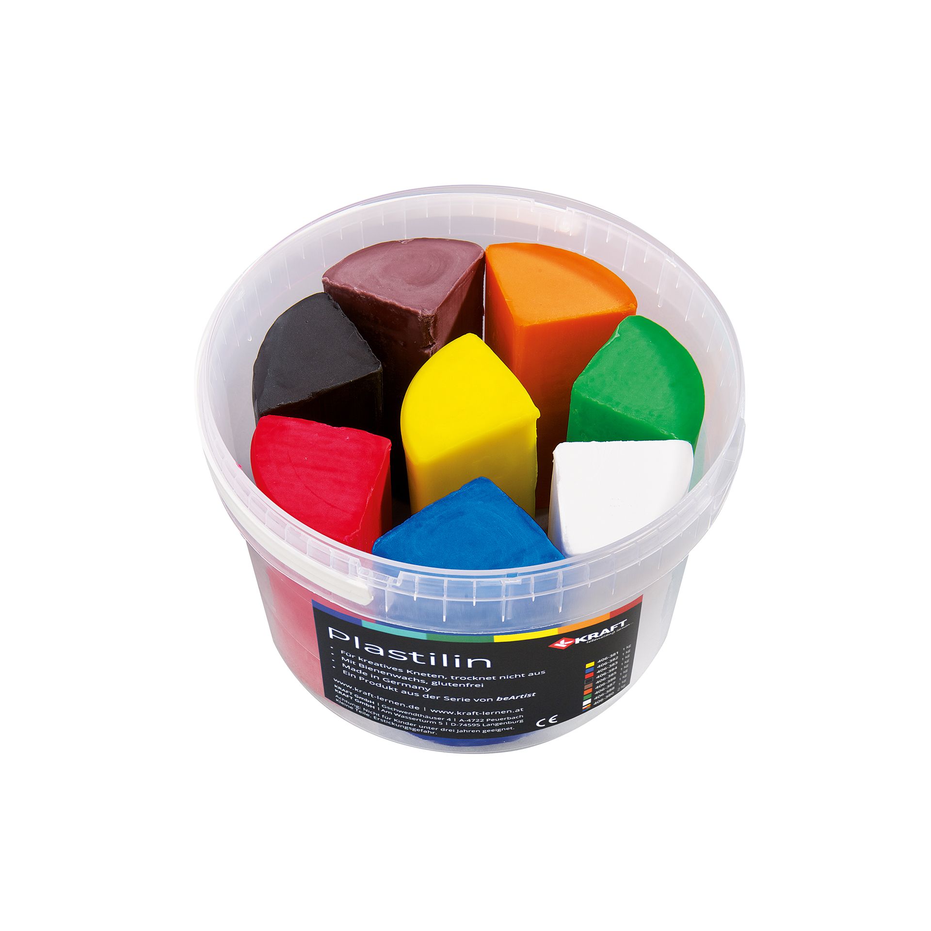 Plastilin Knete 2000g, 8-Farben-Set